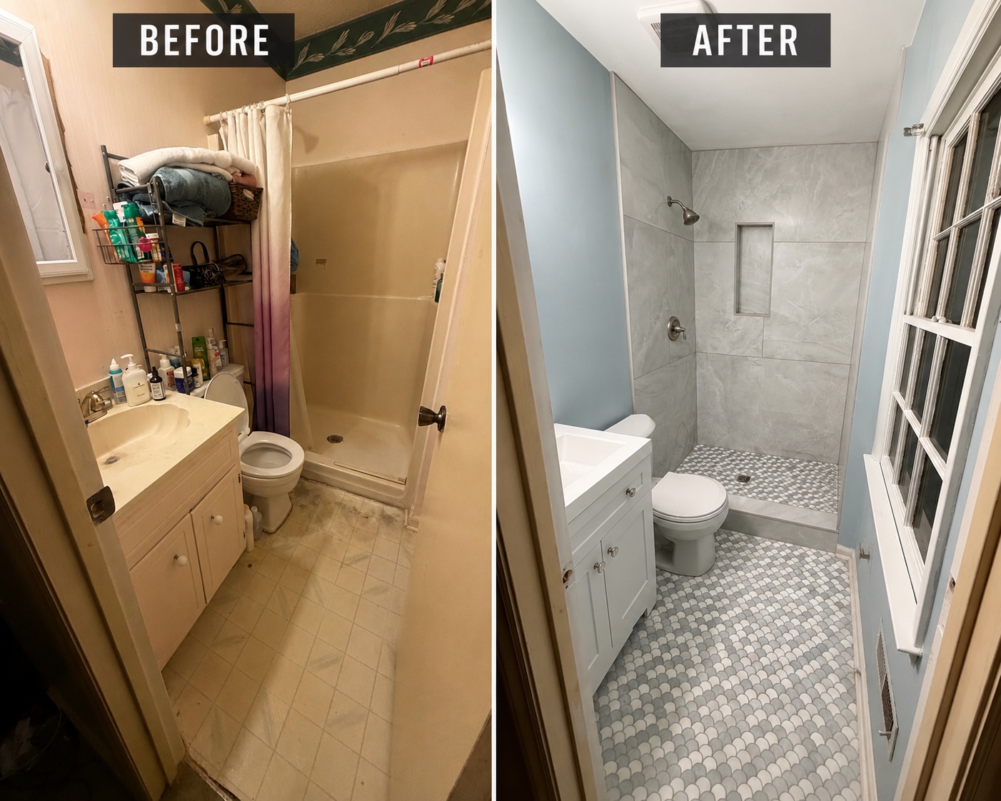 Bathroom Transformation before and after