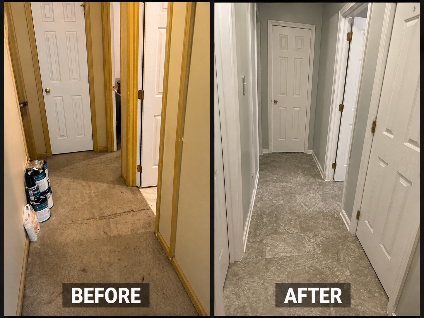 Flooring & Interior Refresh before and after