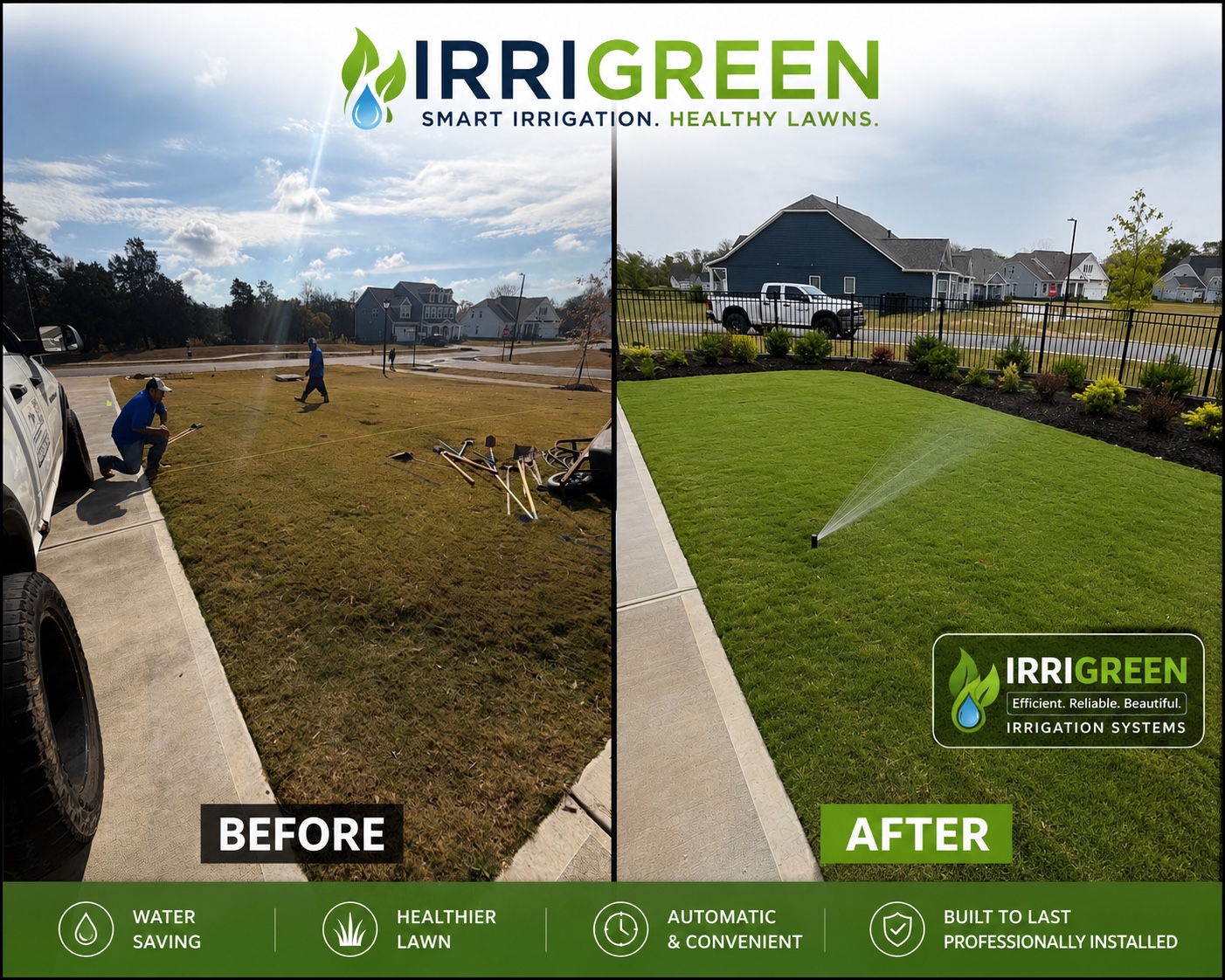 Irrigreen Smart Irrigation before and after
