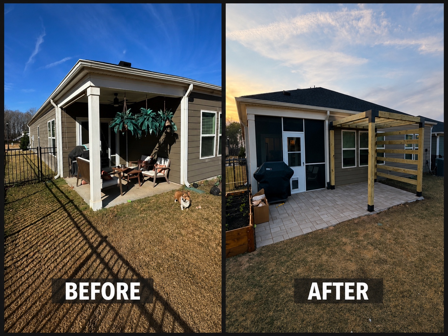 Patio & Pergola Project before and after